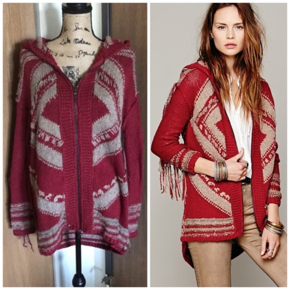 FREE PEOPLE Sweater full zip hoody BEST SELLER!